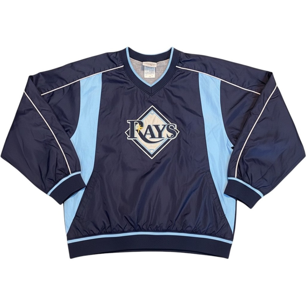 MLB Tampa Bay Rays Kids Windshirt Navy Blue‎ Pullover Large 12/14 Team Athletics